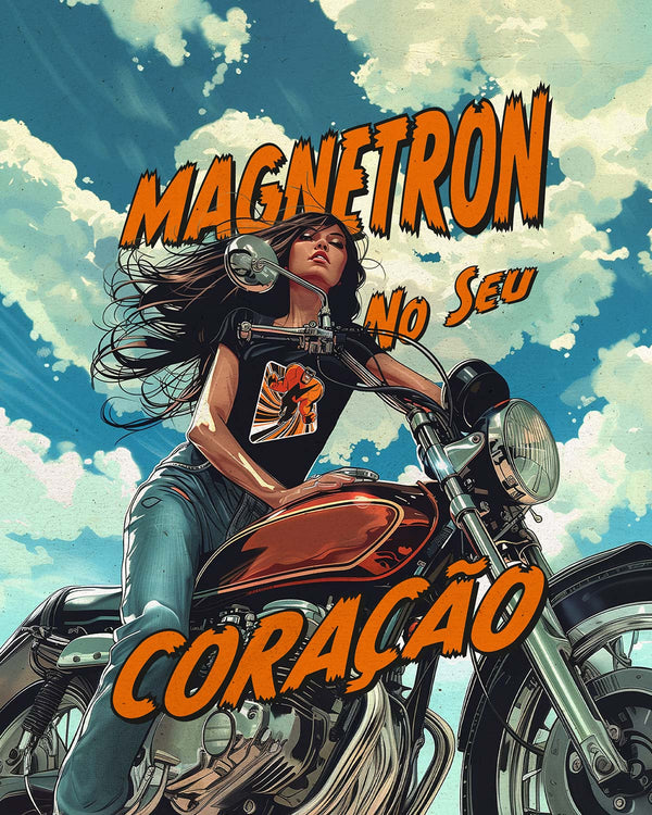 CAMISETA FEMININA SLIM FIT -  MAGNETRON NO SEU CORAÇÃO II Camiseta BeSucrè Preto P 