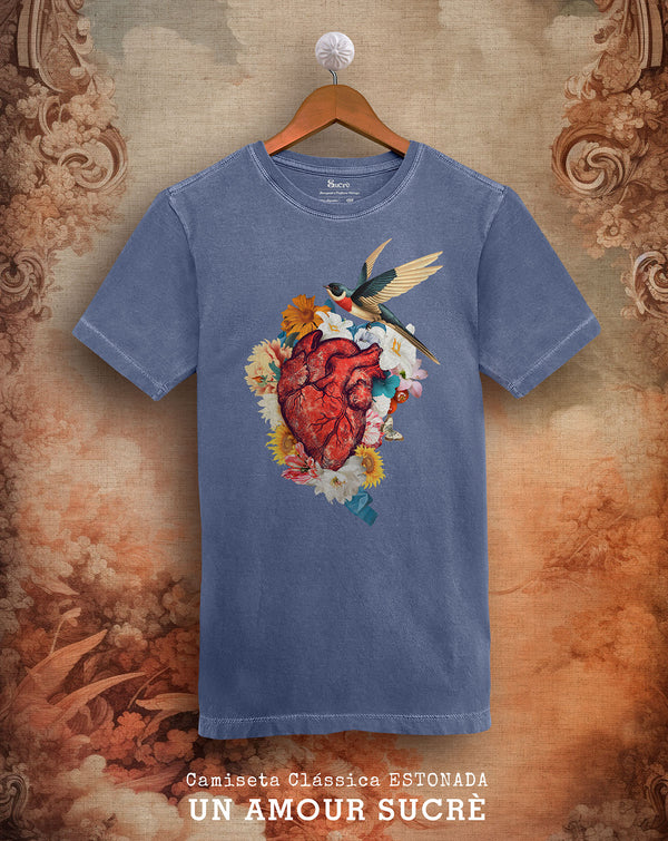 CAMISETA CLÁSSICA - AMOUR SUCRÈ II Camiseta BeSucrè Azul Estonada PP 