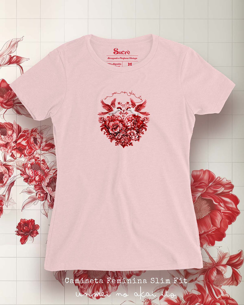 FEMININA SLIM FIT - UNMEI NO AKAI ITO PINK III Camiseta BeSucrè   