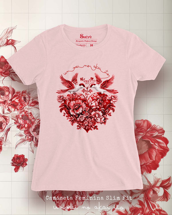 FEMININA SLIM FIT - UNMEI NO AKAI ITO PINK II Camiseta BeSucrè   