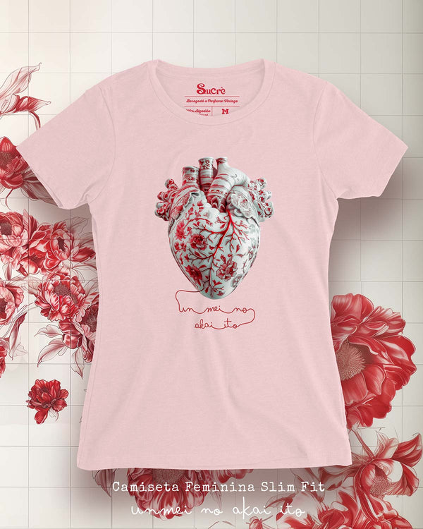 FEMININA SLIM FIT - UNMEI NO AKAI ITO PINK Camiseta BeSucrè   