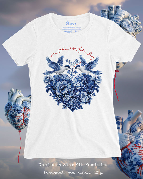 CAMISETA FEMININA SLIM FIT - UNMEI NO AKAI ITO