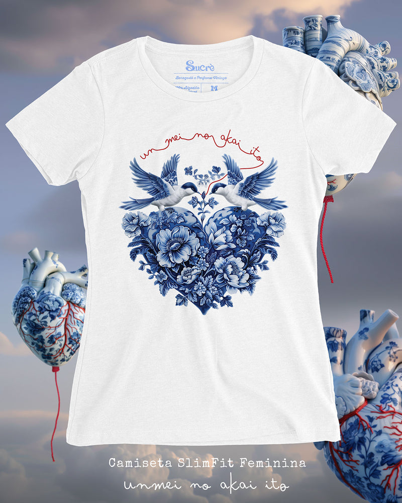 CAMISETA FEMININA SLIM FIT - UNMEI NO AKAI ITO