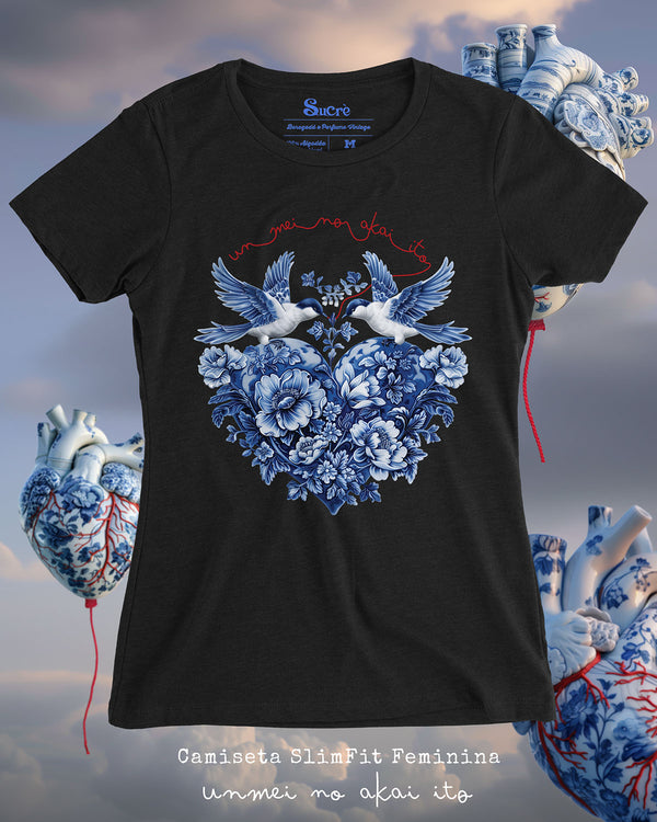 CAMISETA FEMININA SLIM FIT - UNMEI NO AKAI ITO