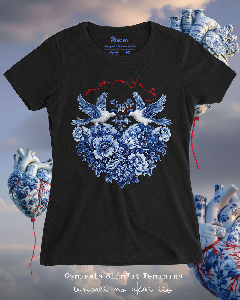 CAMISETA FEMININA SLIM FIT - UNMEI NO AKAI ITO