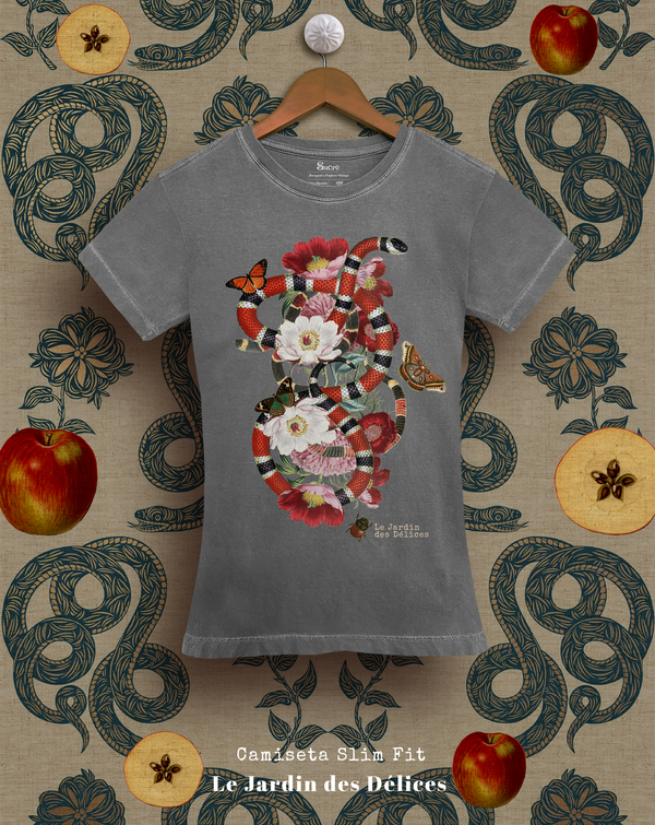 CAMISETA FEMININA SLIM FIT - LE JARDIN DES DÉLICES Camiseta BeSucrè Cinza Estonada P 