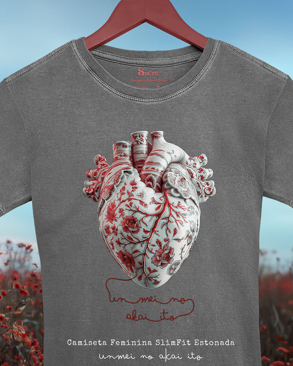 CAMISETA FEMININA SLIM FIT - UNMEI NO AKAI ITO RED I Camiseta BeSucrè   