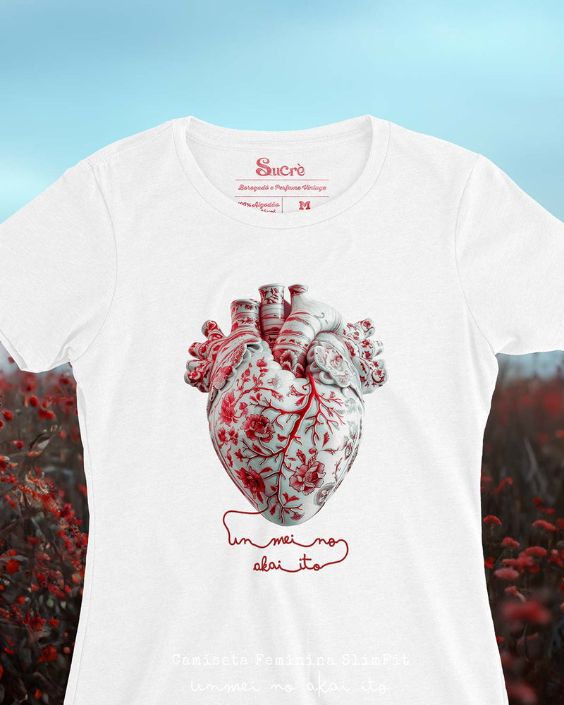 CAMISETA FEMININA SLIM FIT - UNMEI NO AKAI ITO RED Camiseta BeSucrè   