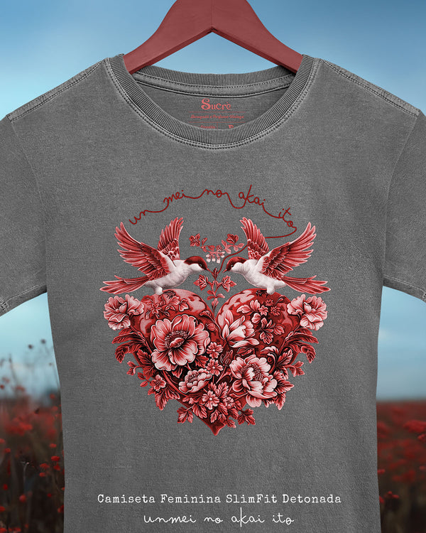 CAMISETA FEMININA SLIM FIT - UNMEI NO AKAI ITO RED II Camiseta BeSucrè   