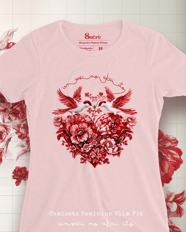 FEMININA SLIM FIT - UNMEI NO AKAI ITO PINK II Camiseta BeSucrè Rosa pálido P 