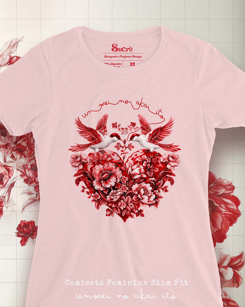 FEMININA SLIM FIT - UNMEI NO AKAI ITO PINK II Camiseta BeSucrè Rosa pálido P 