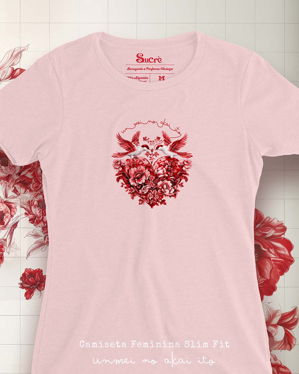FEMININA SLIM FIT - UNMEI NO AKAI ITO PINK III Camiseta BeSucrè   