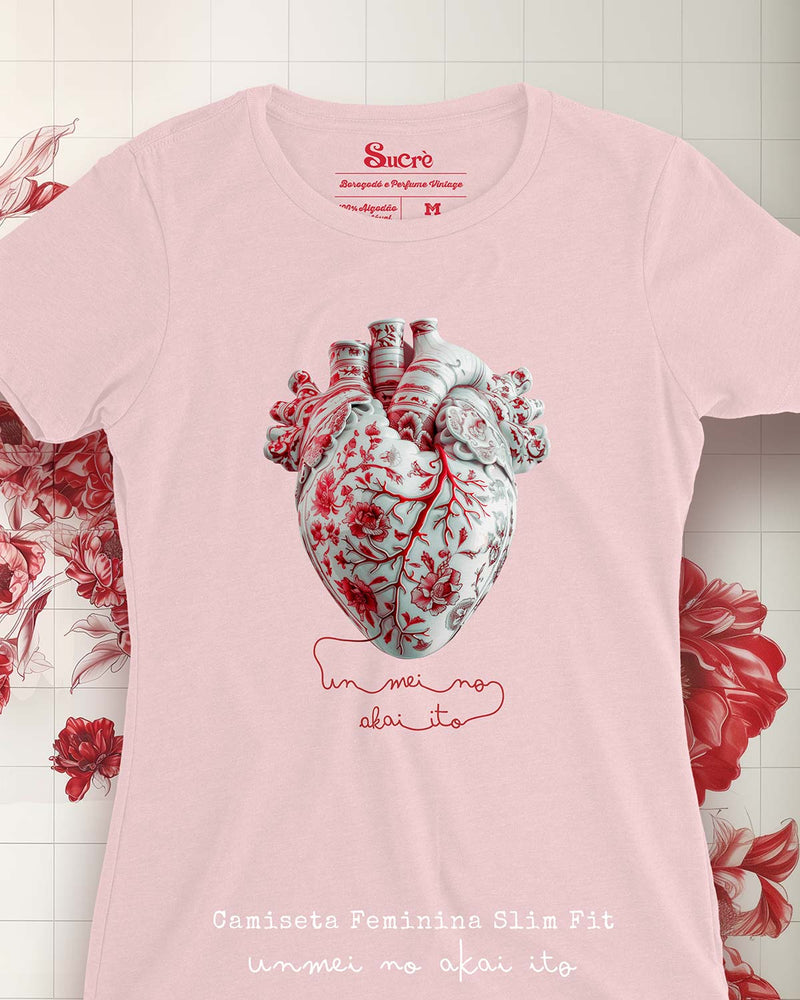 FEMININA SLIM FIT - UNMEI NO AKAI ITO PINK Camiseta BeSucrè   