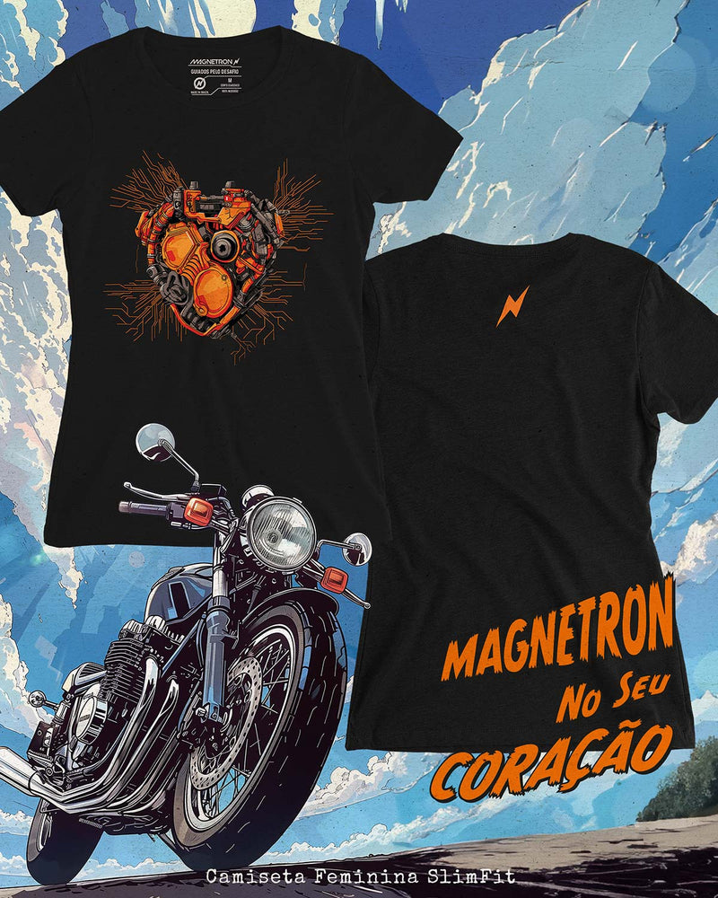 CAMISETA FEMININA SLIM FIT -  MAGNETRON NO SEU CORAÇÃO Camiseta BeSucrè   