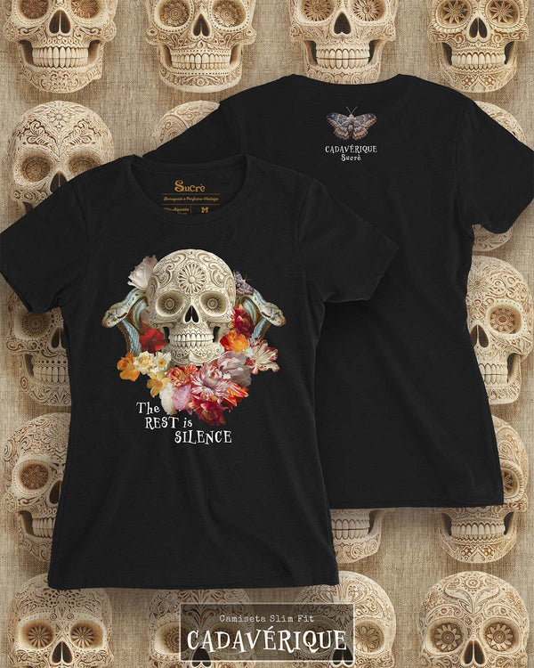 CAMISETA FEMININA SLIM FIT - CADAVÉRIQUE Camiseta BeSucrè Preto P 