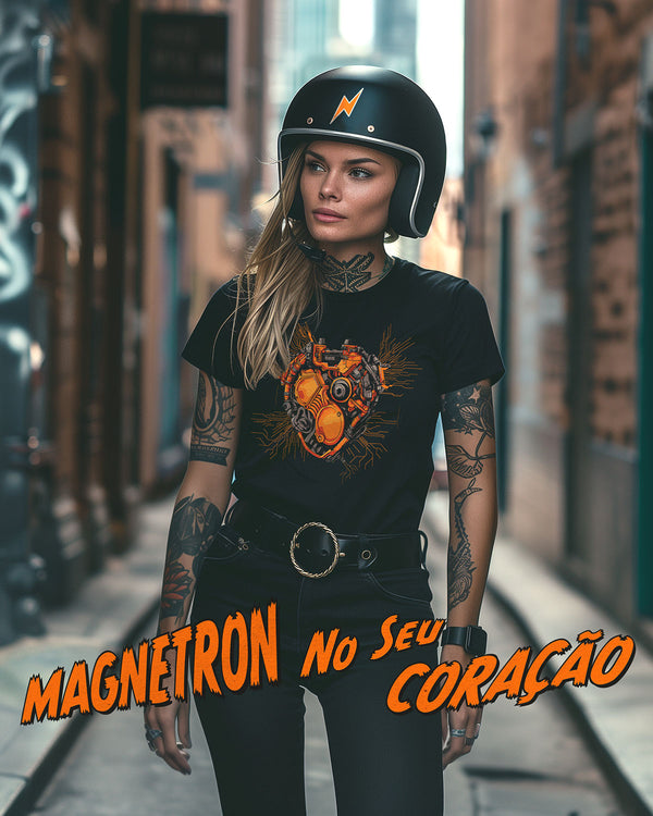 CAMISETA FEMININA SLIM FIT -  MAGNETRON NO SEU CORAÇÃO Camiseta BeSucrè   