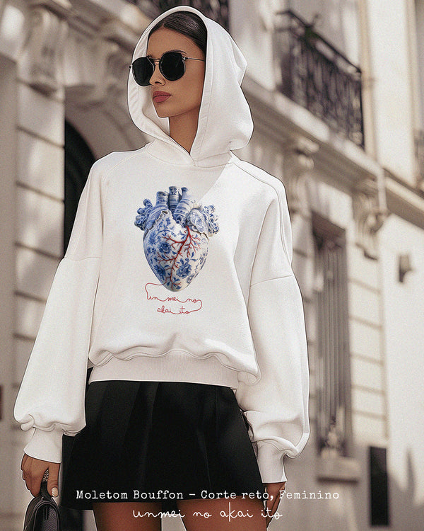 MOLETOM FEMININO BOUFFON - UNMEI NO AKAI ITO Moletom BeSucrè Branca P 