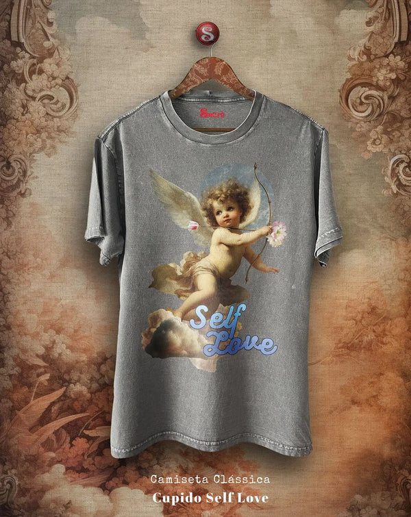 CAMISETA CLÁSSICA - CUPIDO SELF LOVE Camiseta BeSucrè Cinza estonada P 