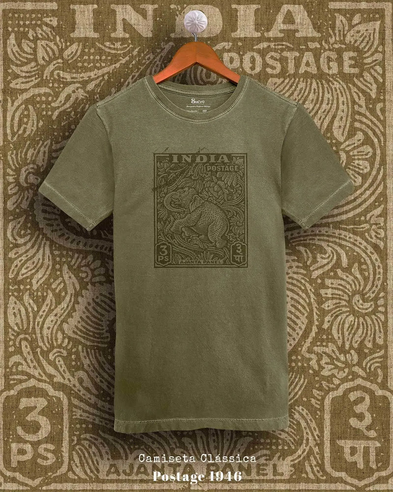CAMISETA CLÁSSICA - POSTAGE II Camiseta BeSucrè Cáqui Estonada PP 