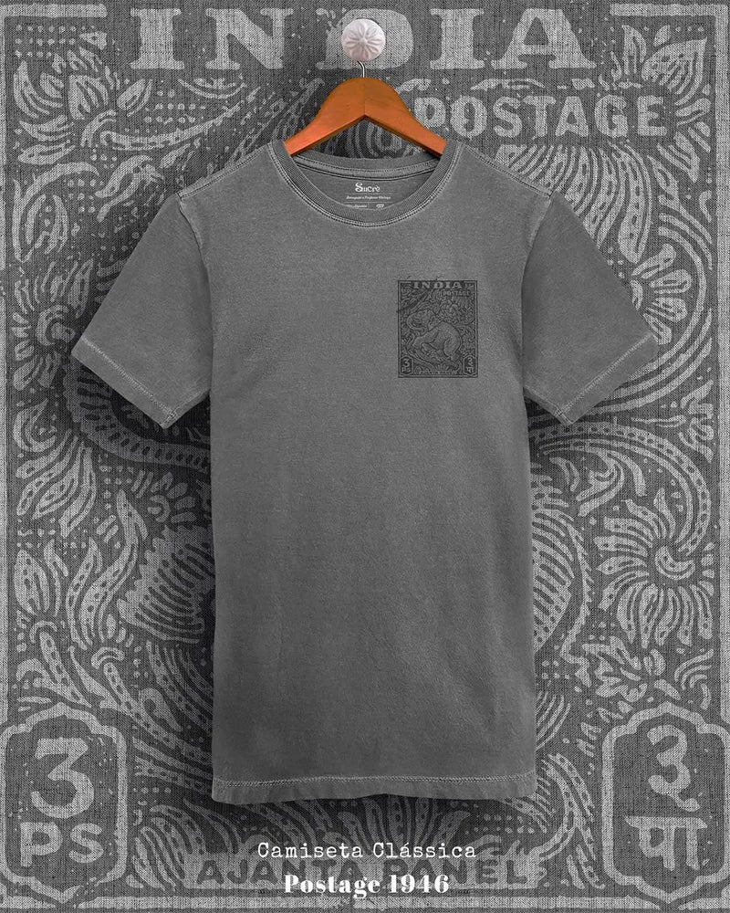 CAMISETA CLÁSSICA - POSTAGE III Camiseta BeSucrè Cinza Estonada PP 