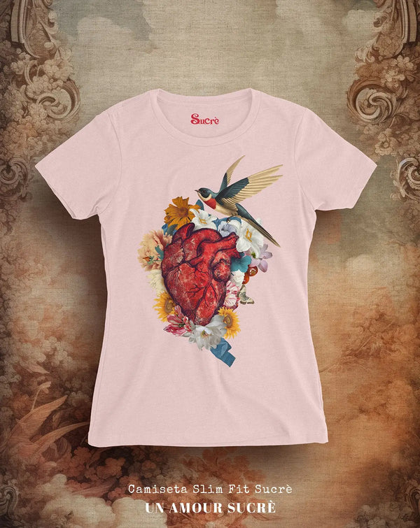 CAMISETA FEMININA SLIM FIT - AMOUR SUCRÈ Camiseta BeSucrè Rosa pálido P 