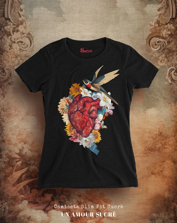 CAMISETA FEMININA SLIM FIT - AMOUR SUCRÈ Camiseta BeSucrè Preto P 