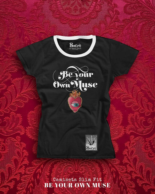 CAMISETA FEMININA SLIM FIT - BE YOUR OWN MUSE Camiseta BeSucrè Preto P 