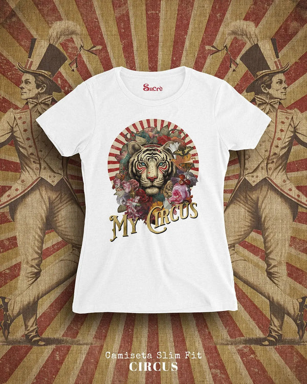 CAMISETA FEMININA SLIM FIT - CIRCUS II Camiseta BeSucrè Branca P 
