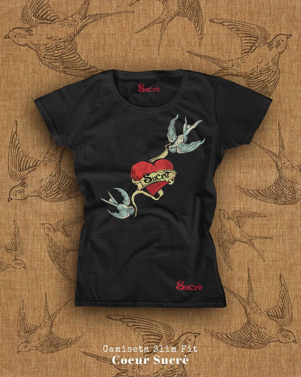 CAMISETA FEMININA SLIM FIT - COEUR SUCRÈ Camiseta BeSucrè Preto P 