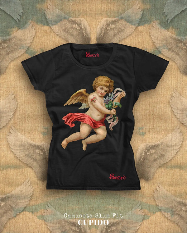 CAMISETA FEMININA SLIM FIT  -  CUPIDO Camiseta BeSucrè Preto P 