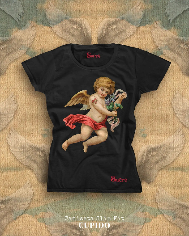 CAMISETA FEMININA SLIM FIT  -  CUPIDO Camiseta BeSucrè Preto P 