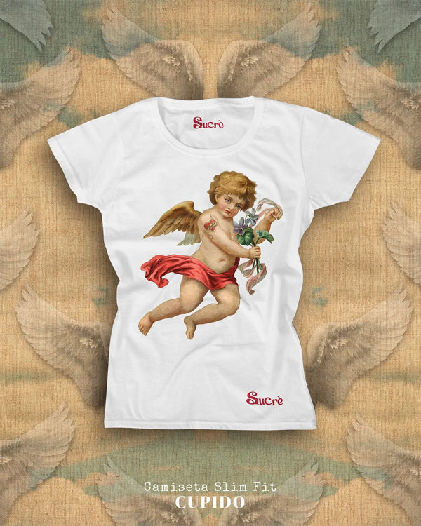 CAMISETA FEMININA SLIM FIT  -  CUPIDO Camiseta BeSucrè Branca P 