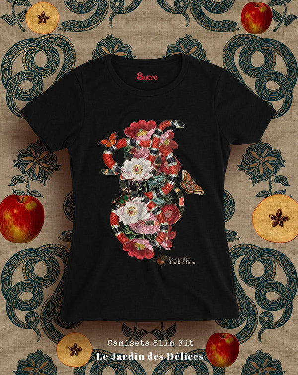 CAMISETA FEMININA SLIM FIT - LE JARDIN DES DÉLICES II Camiseta BeSucrè Preto P 